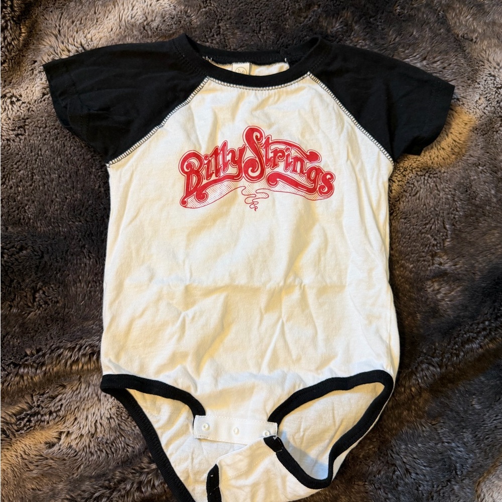 Billy Strings  Black and White Bodysuit with Red Print